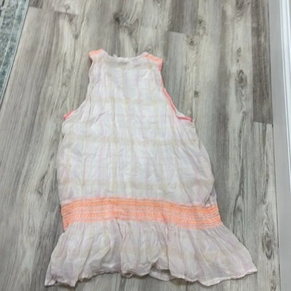 Free people flowly shear White and Orange Sleeveless Dress small
